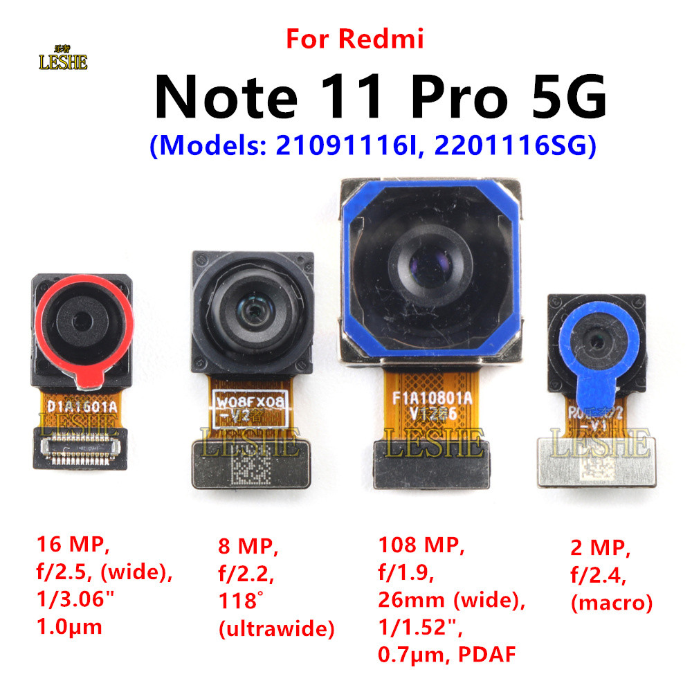 Main Back Camera For Xiaomi Redmi Note 11 Pro 5G Big Rear View Front ...
