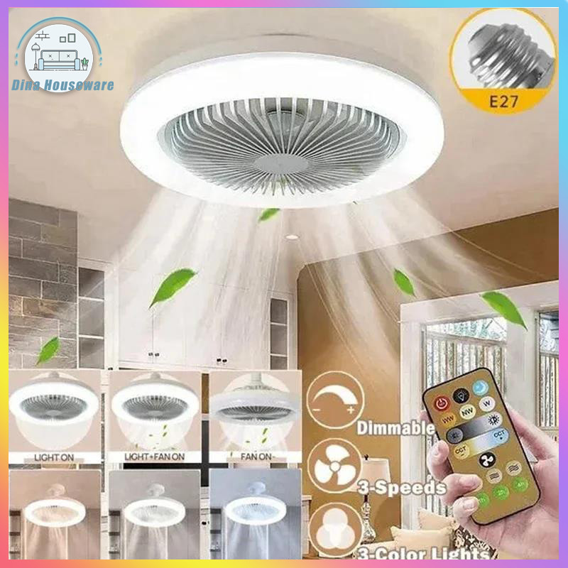 Remote Control Fan Light LED Fan Light Living Room Ceiling Fan Light ...
