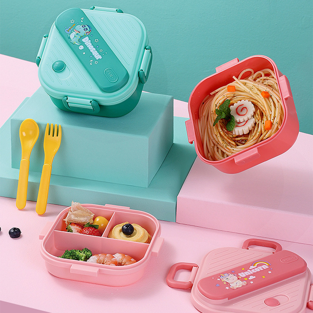 HS Cute Lunch Box Student Portable Bento Box with Compartments for Kids ...