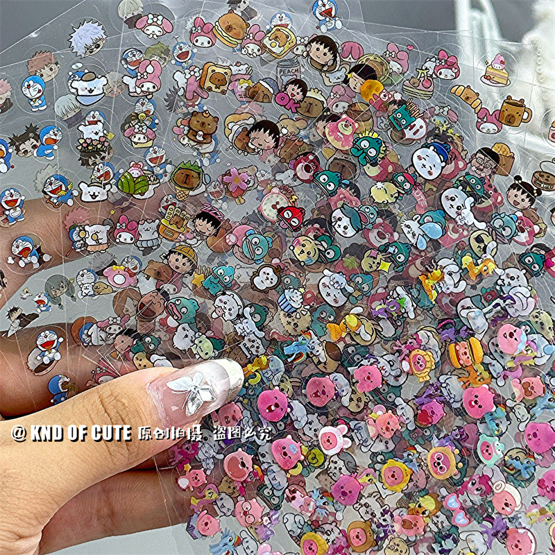 64 Pcs/sheet Little Beaver Capybara Chibi Maruko-chan Strawberry Bear ...