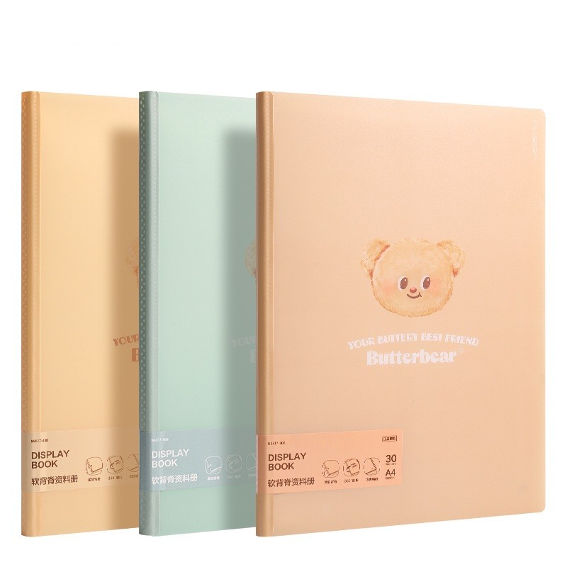 Butter Bear Folder Insert Info Booklet 30Page Test Paper Storage Bag ...