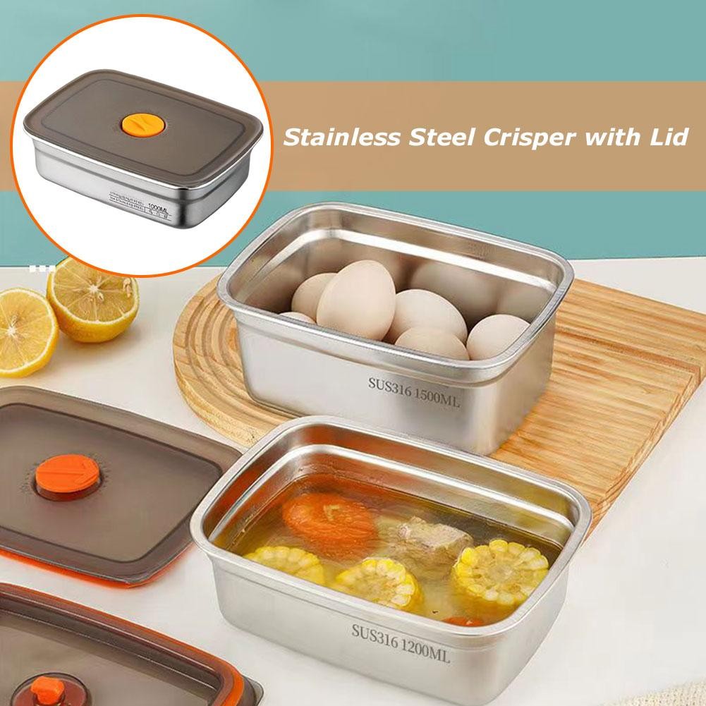 Stainless Steel Food Grade Crisper Sealed Refrigerator Storage And ...