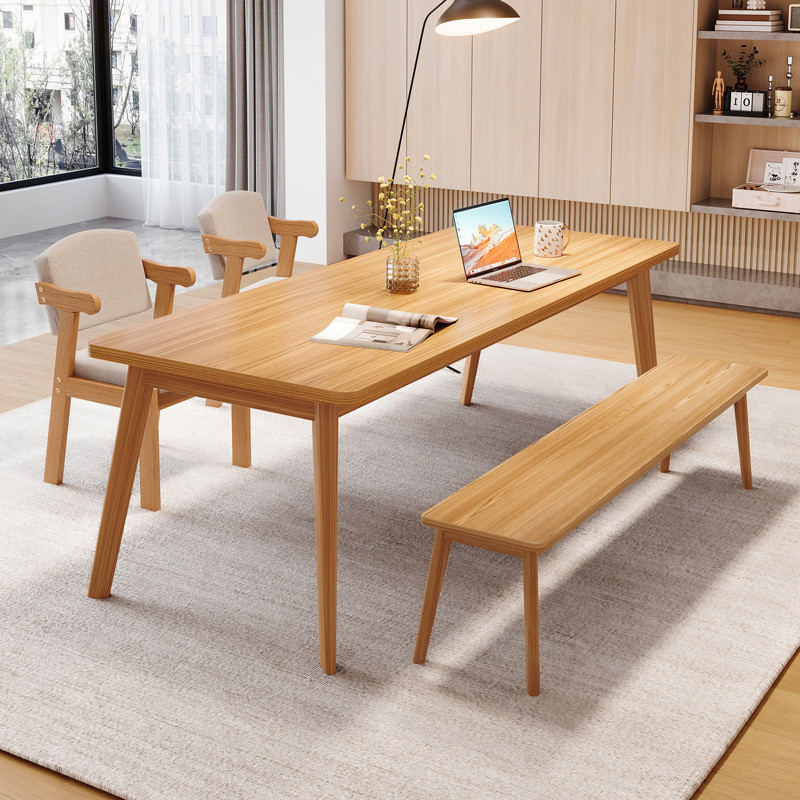 Living Room Large Book Table Double Long Study Solid Wood Legs Student ...