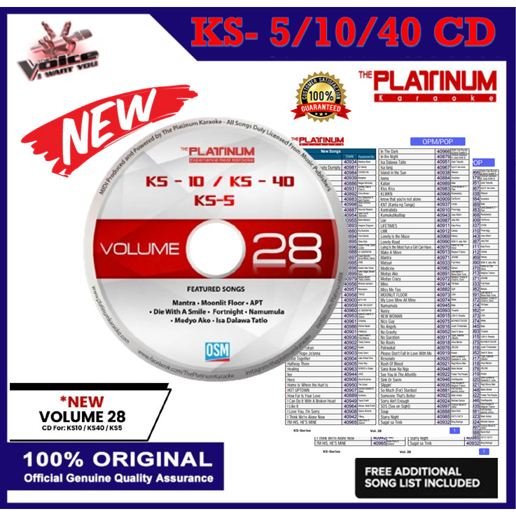 platinum original CD ks10 /kbox2 /junior2/ks40 volume 28 | Shopee ...