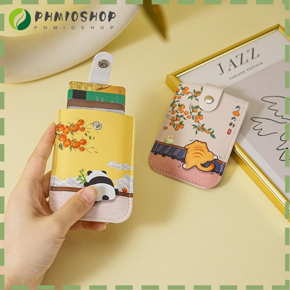 MIOSHOP Mini Card Wallet, Laminated Concealed 6 Card Pockets ID Card ...