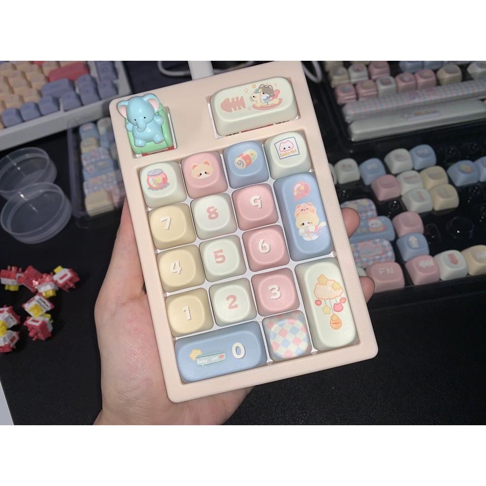 Elephant Keycap Cute Creative Personlized Blue Elephant Resin Keycaps