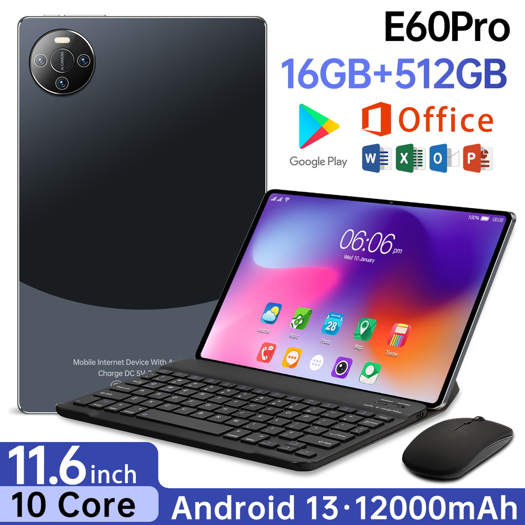 E60 Pro Tablet Android PC Tab 5G tablets 11.6 inch 16+512GB Learning ...