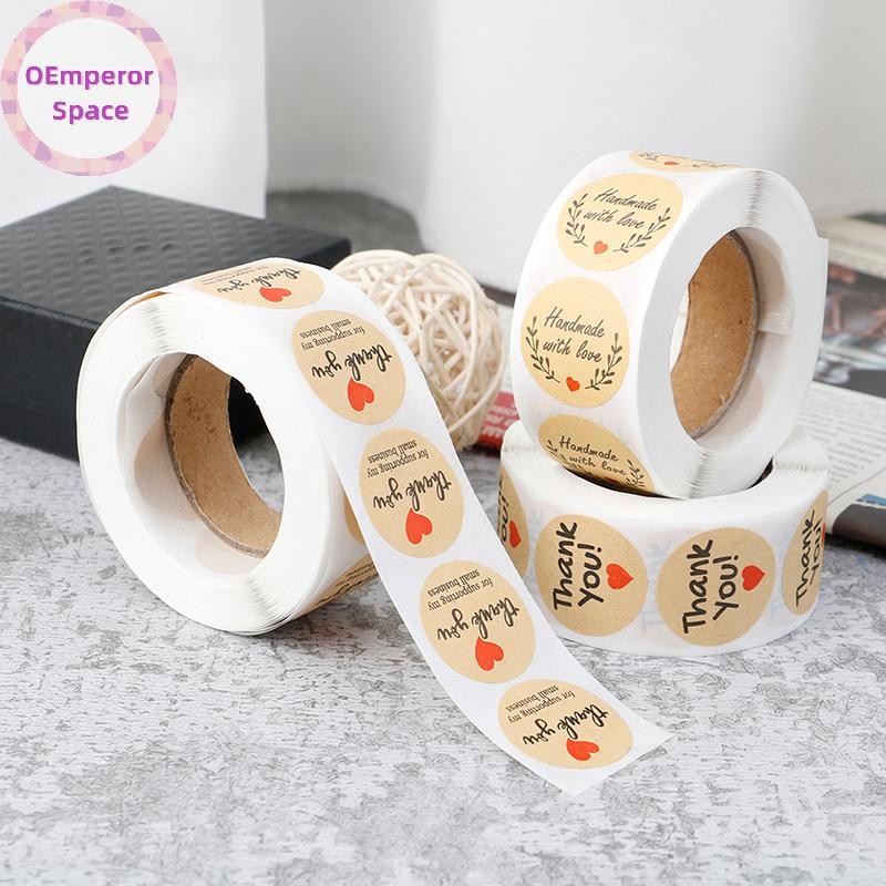 OEmperor 500pcs Thank You Stickers Seal Labels Round Paper Label er for ...