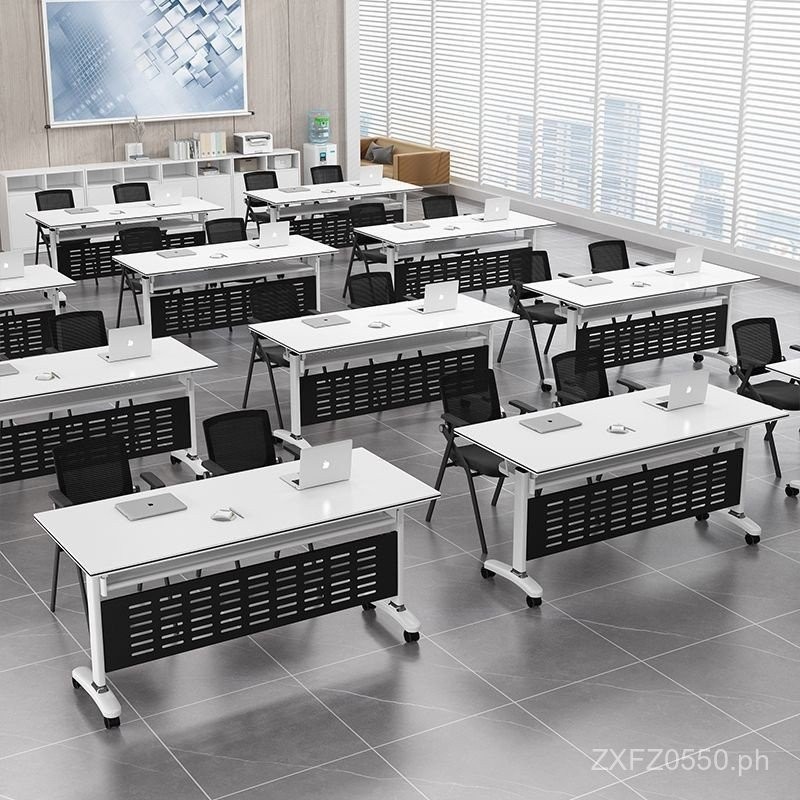 Minimalist Movable Modern Table Double Rectangular Conference Table ...