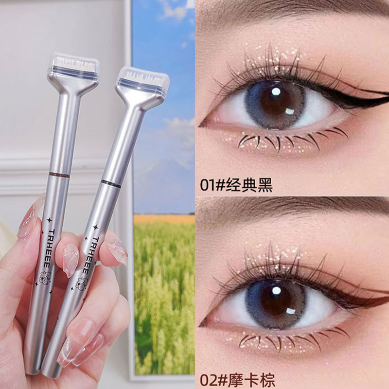 Double head lower lash eyelash stamp eyeliner under eye lashes stamp ...