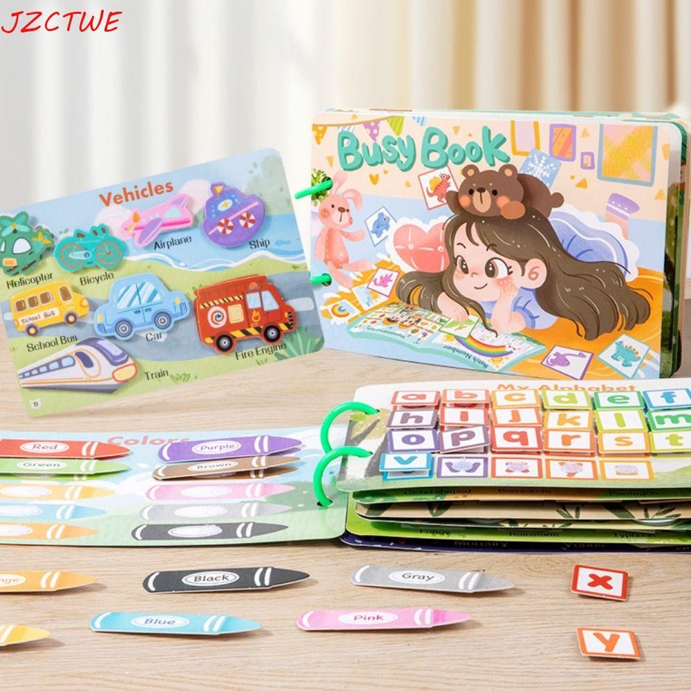 JZCTWE Montessori Quiet Busy Book, Repeated Pasting Color ...