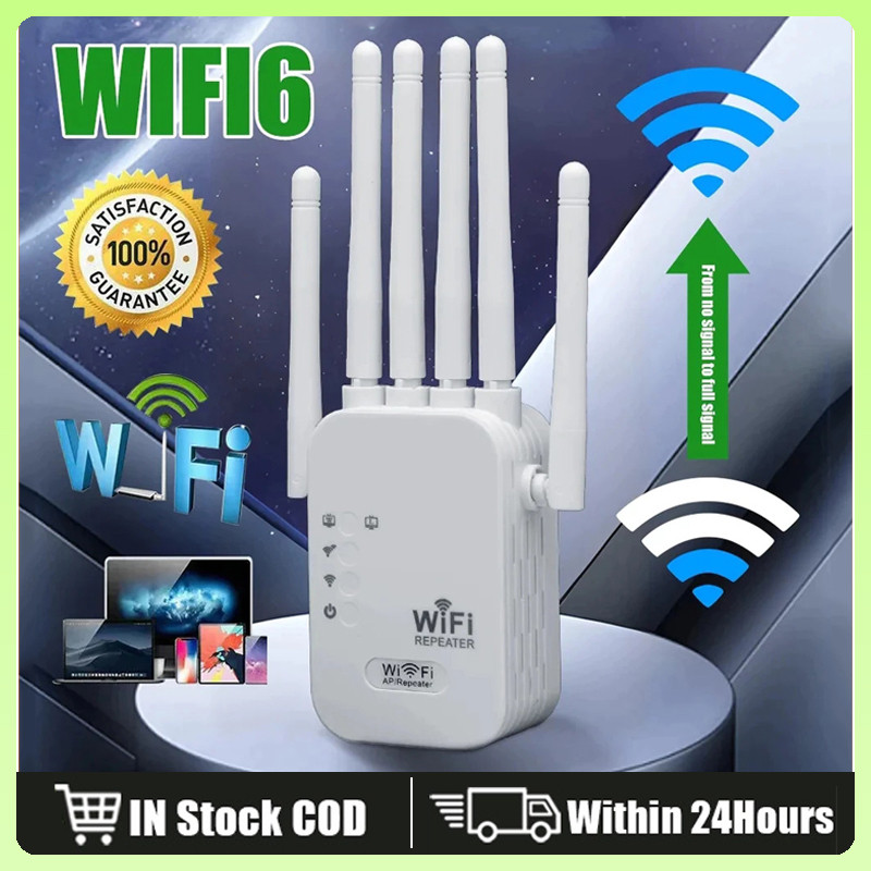 V380 Pro 6-Antenna Wireless Wifi Repeater Range Extender Booster