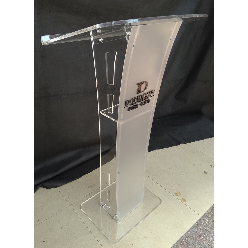Lectern Acrylic Crystal Podium Guest Host Stand Transparent Speech ...