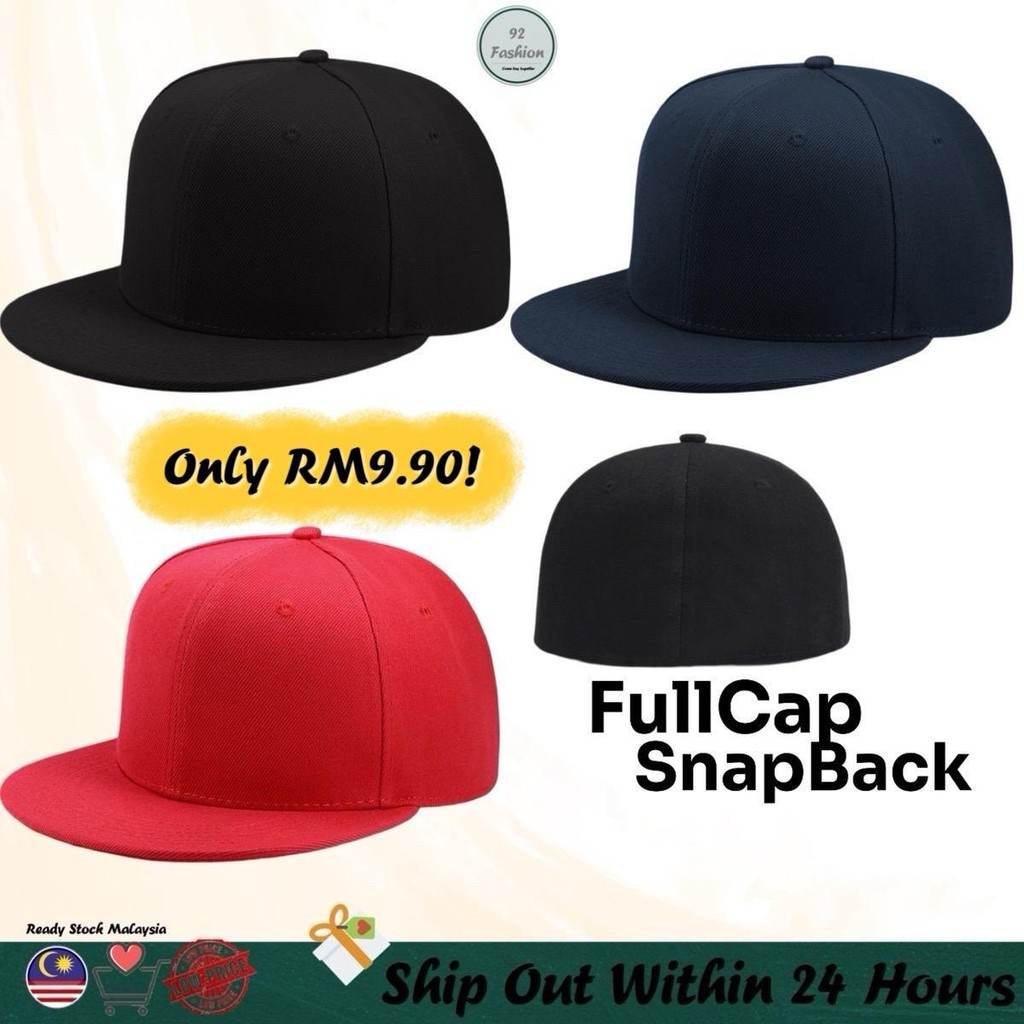 Plain Fullcap Hip Hop Straight Brim 56cm,58cm & 54cm non-adjust Fashion ...