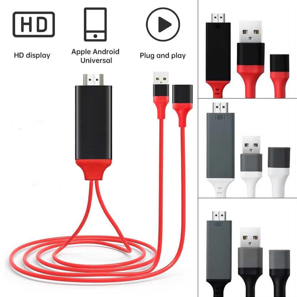 3 in 1 HDMI Patch wire Cable Phone to TV Android/Phone/Type-C for ...