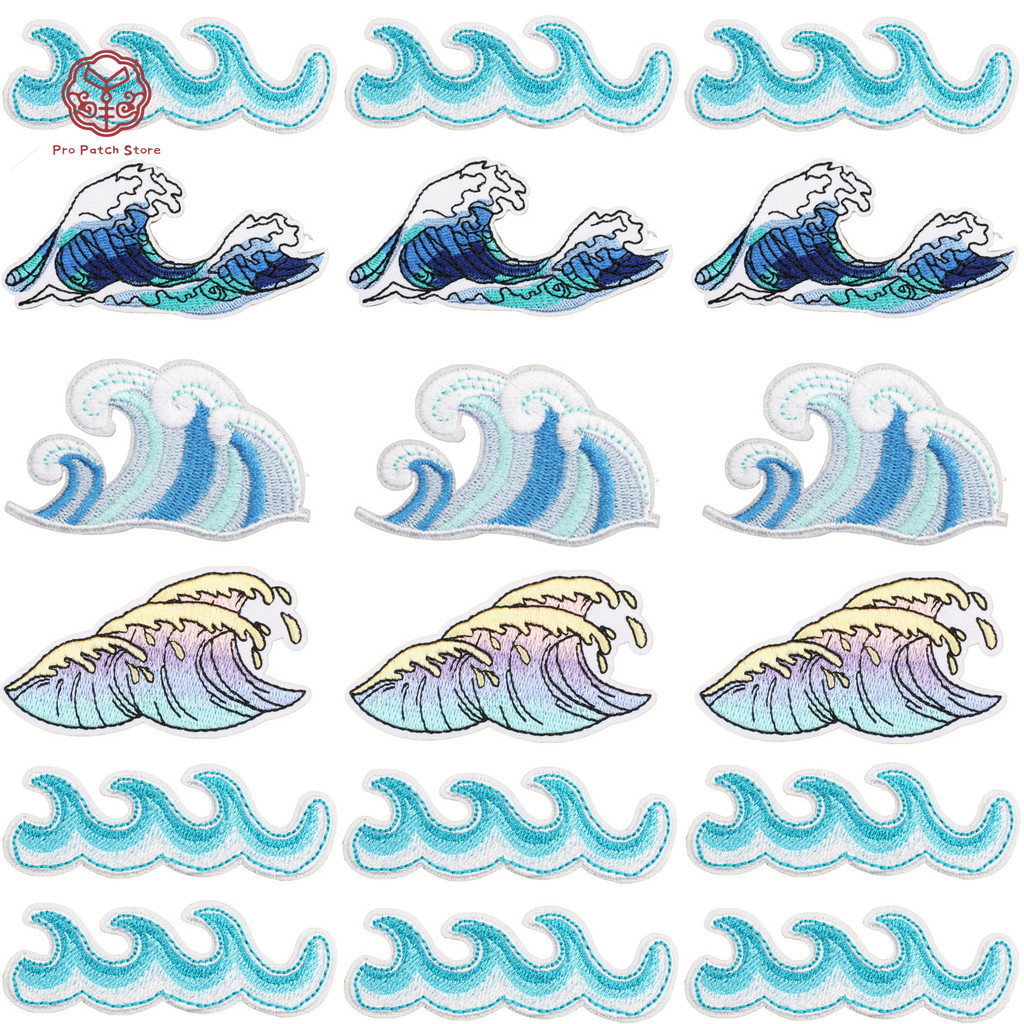 Pro Patch Store Sea Wave Spray Series DIY Embroidery Patches for ...