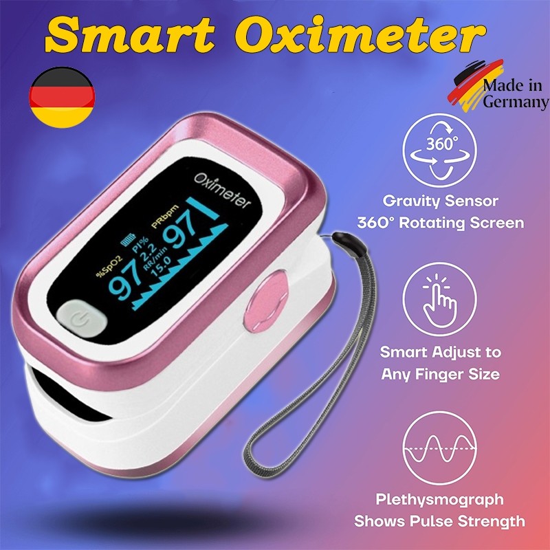 Fingertip Pulse Oximeter, (SpO2)Blood Oxygen Saturation Monitor with ...
