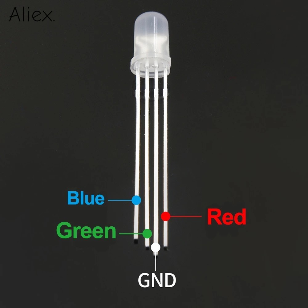 10Pcs Multicolor 4pin 5mm RGB Led Diode Light Lamp Tricolor Round ...