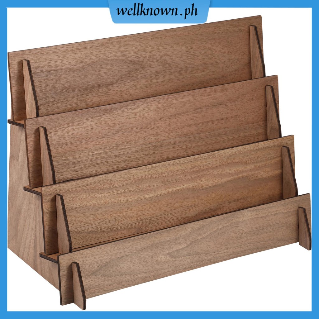 Card Display Stand Wood Postcard Display Rack 4 Layer Decorative Rack ...