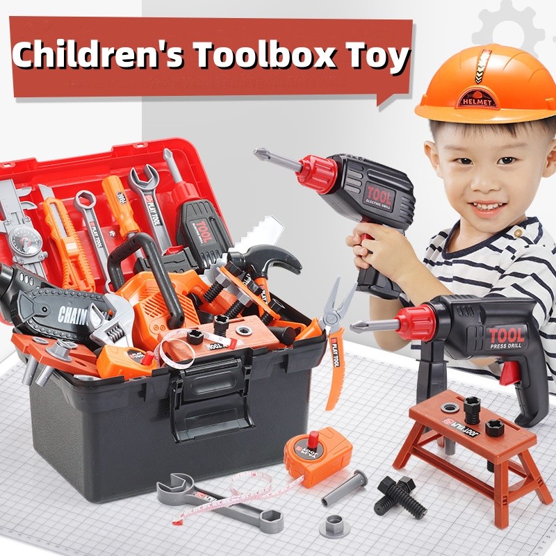 42pcs Kids Tool Toy Box Engineer Simulation Repair Toolbox Pretend Toy ...