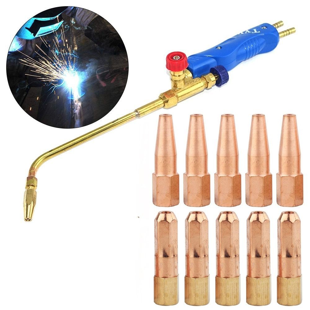 5Pcs/Set Gas Brazing Torch Nozzle Pure Copper Cutting Torch Tip Oxygen ...