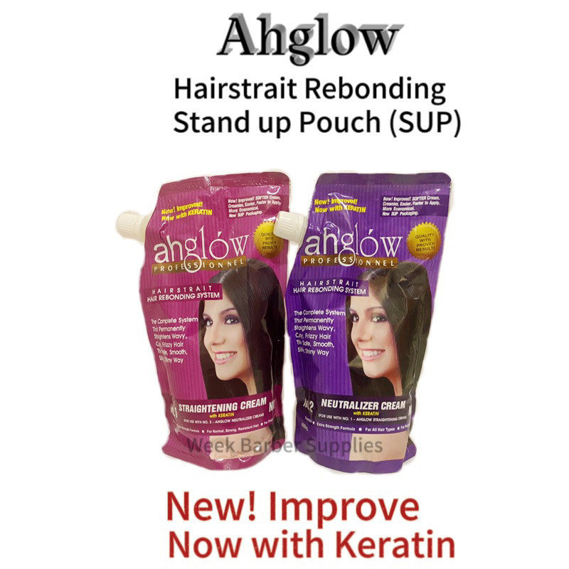 Ahglow Hair Rebonding New Packaging Now With Keratin 2n1 Set 480g/165g ...