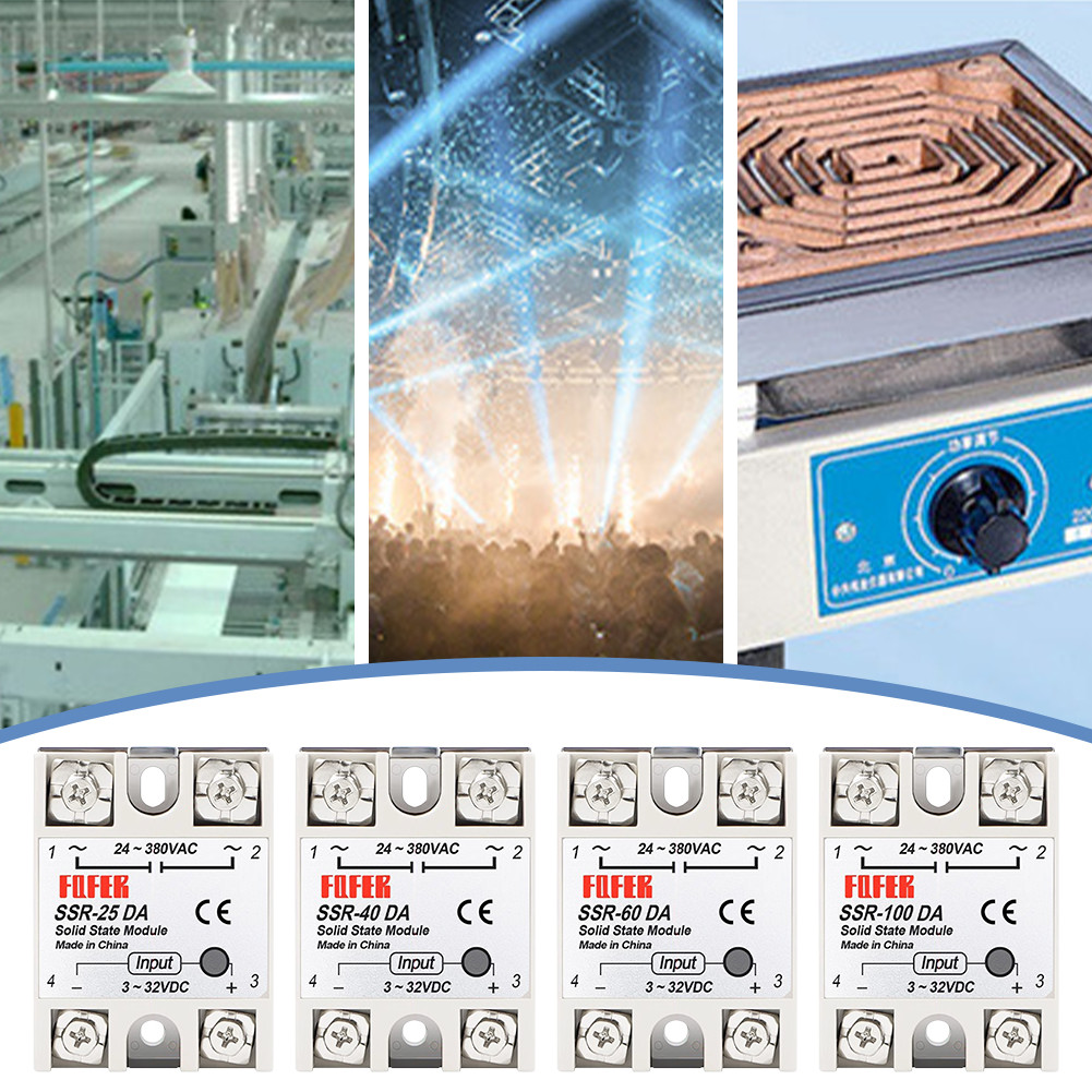 FQFER SSR-25DA 40DA 60DA 100DA Solid State Relay Single Phase Semi ...