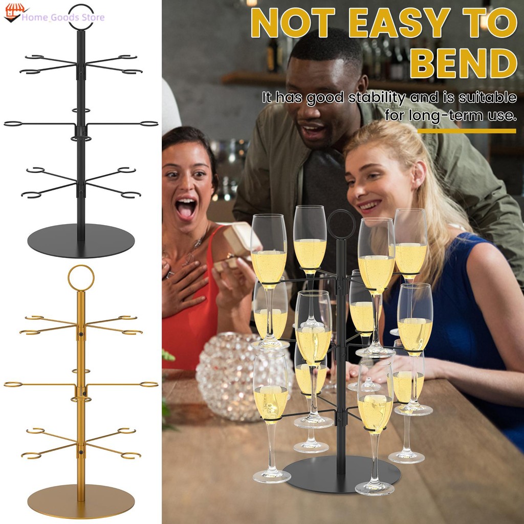 Cocktail Tree Stand 3 Tiers Champagne Display Stand 12 Holders Wine ...