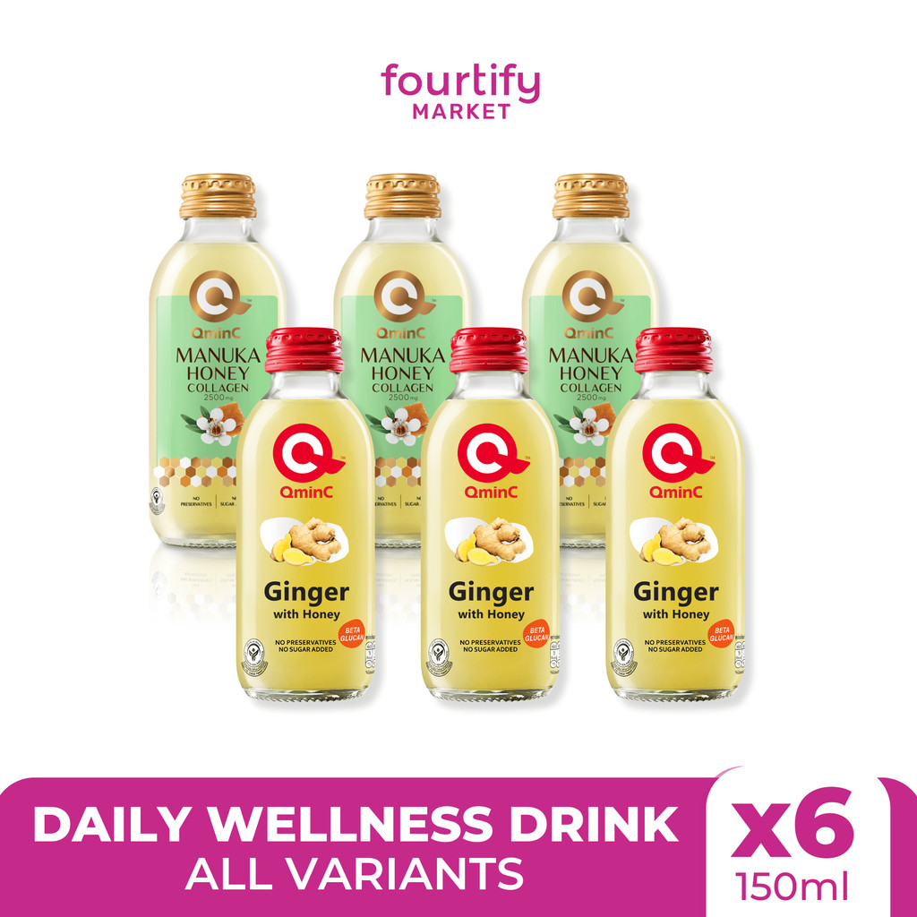 QminC Mix Bundle: Ginger with Honey + Manuka Honey Collagen - Bottle of ...