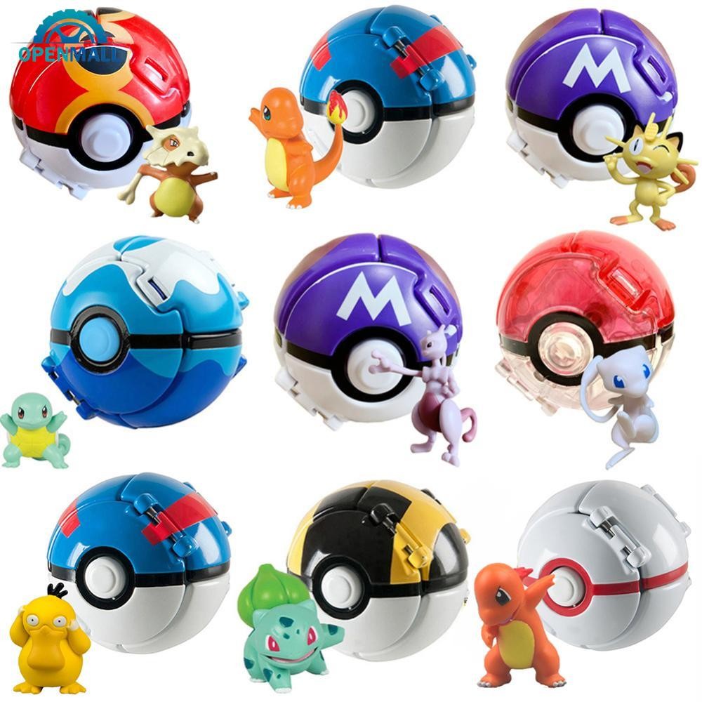 OPENMALL 15 Styles Pokemon Elf Ball Anime Figure Pikachu Charizard ...