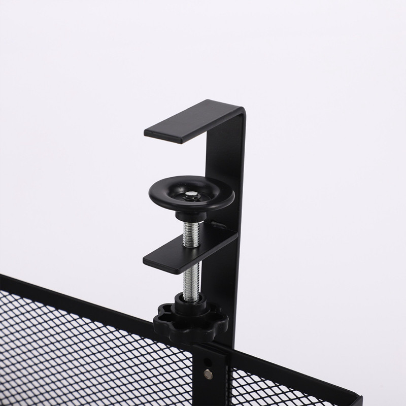 Open Under-Desk Storage Basket Punch-Free Rack Space Saving Adjustable ...