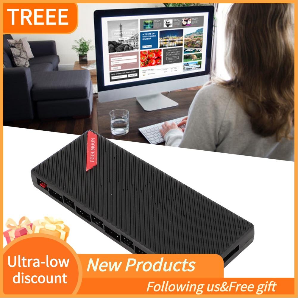 Treee 10 Port ARGB Fan Hub Serial ATA Power Compact Metal ABS for PC ...