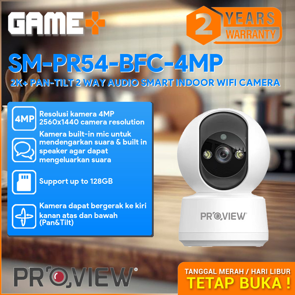 PROVIEW SM-PR54-BFC-4MP 2K+ PAN-TILT 2 WAY AUDIO SMART INDOOR WIFI ...