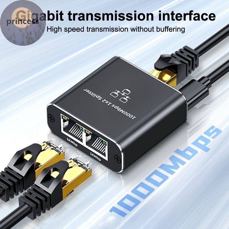 Princes RJ45 Splitter 1000Mbps 2 Port Connector Adapter Cable Routers ...
