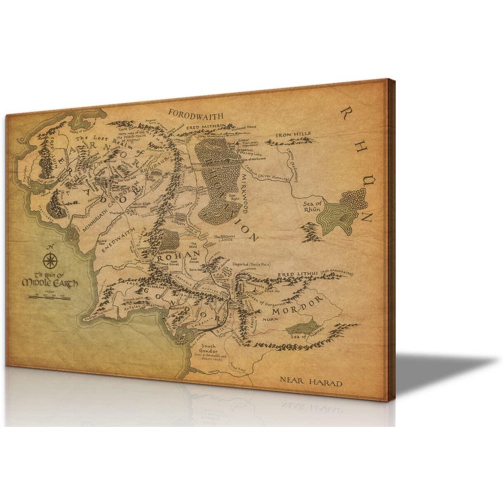 HOT Art Middle Earth Map Lord of The Rings Map Map of Middle Earth Lord ...