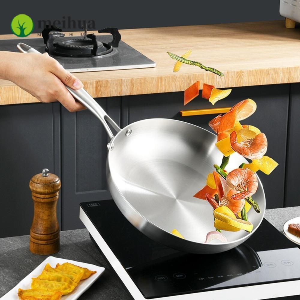MEIHUA Frying Pan, 316 Stainless Steel Multi-functional NonStick Pan ...