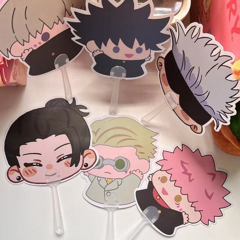 6Pcs/Set Anime Jujutsu Kaisen Hand Fan Decorative Fans Party Decor Cute ...