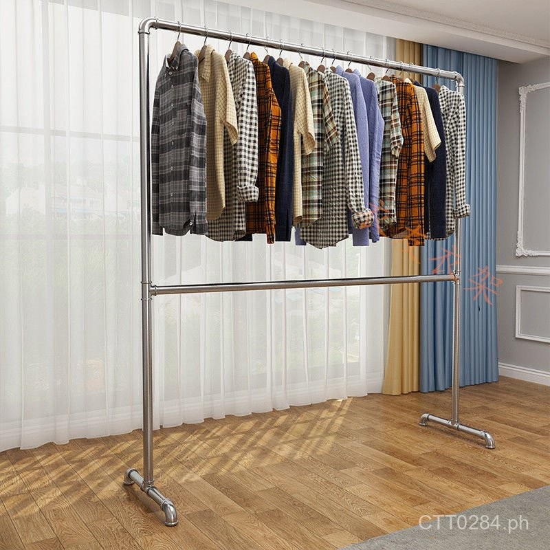 Drying Rack Clothes Hanger Bedroom Simple Balcony Outdoor Single Rod ...