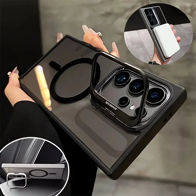 For magnetic holder hidden clear Casing Case compatible For samsung ...
