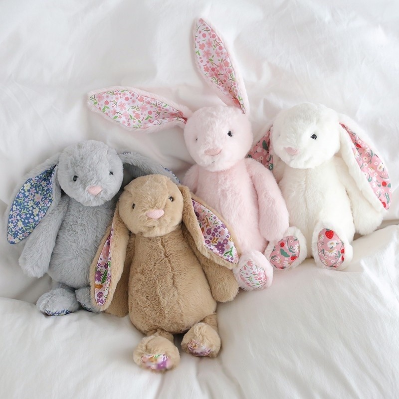 Jellycat Bonnie Rabbit Floral Ears Plush Toys Rabbit Stuffed Dolls Kawaii  Room Decor Soft Toy Kids Birthday Gifts