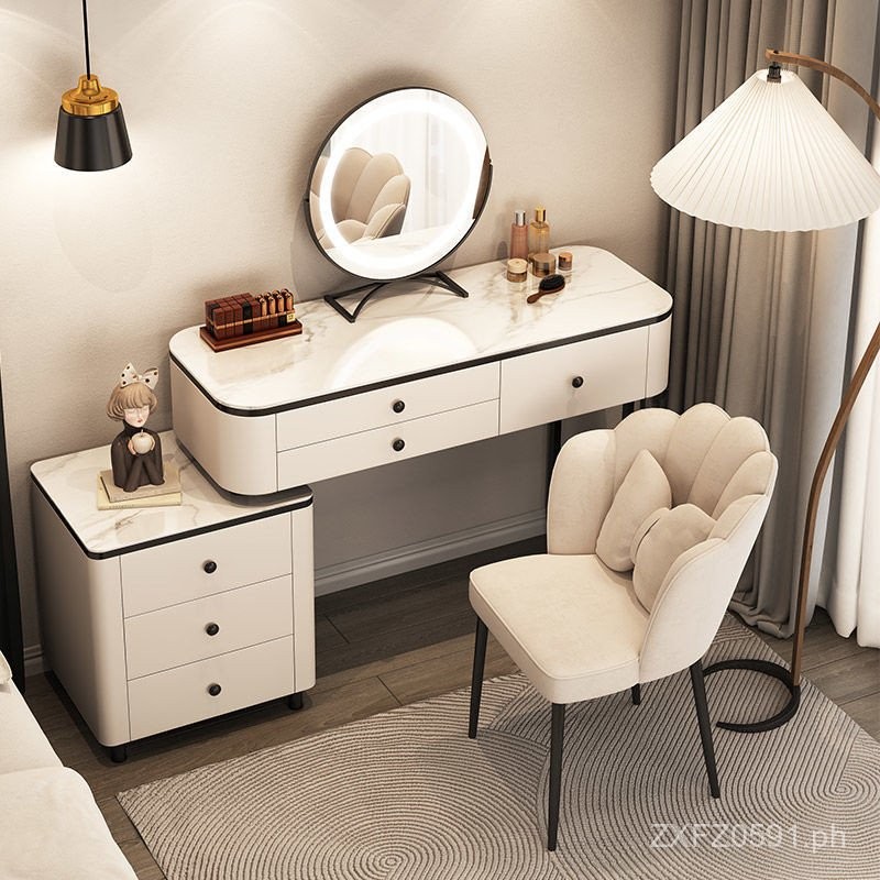 Makeup Vanity Dressing Table Home Storage Modern Simple Countertop Rock ...