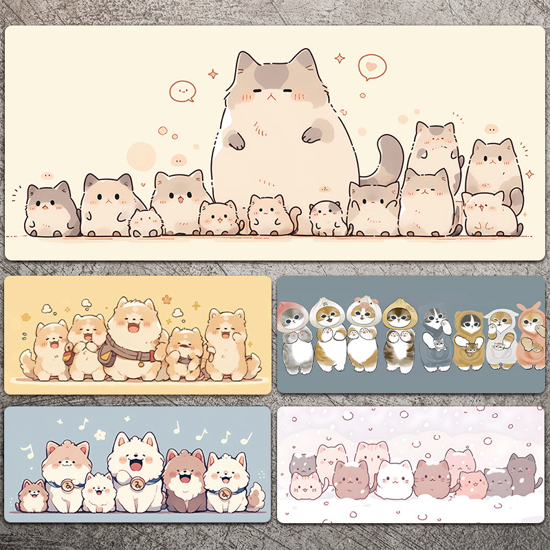 Cute Puppy Mouse Pad Large Cartoon Office Desk Pads Kawaii Cat Computer ...