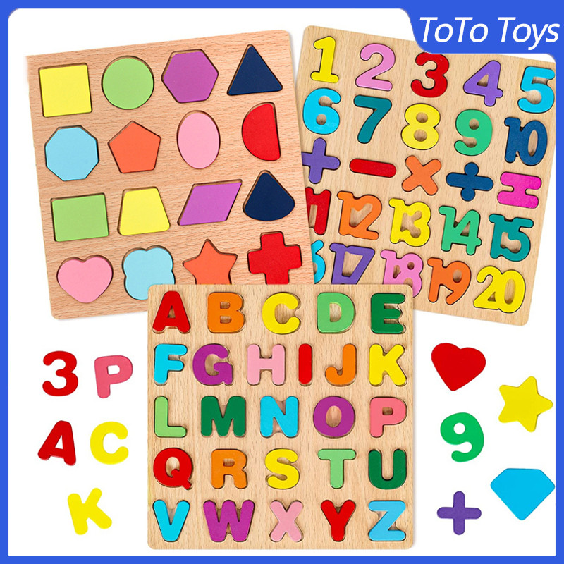20x20CM/ ABC Letter Number Puzzle Wooden Toys For Kids Alphabet Shape ...
