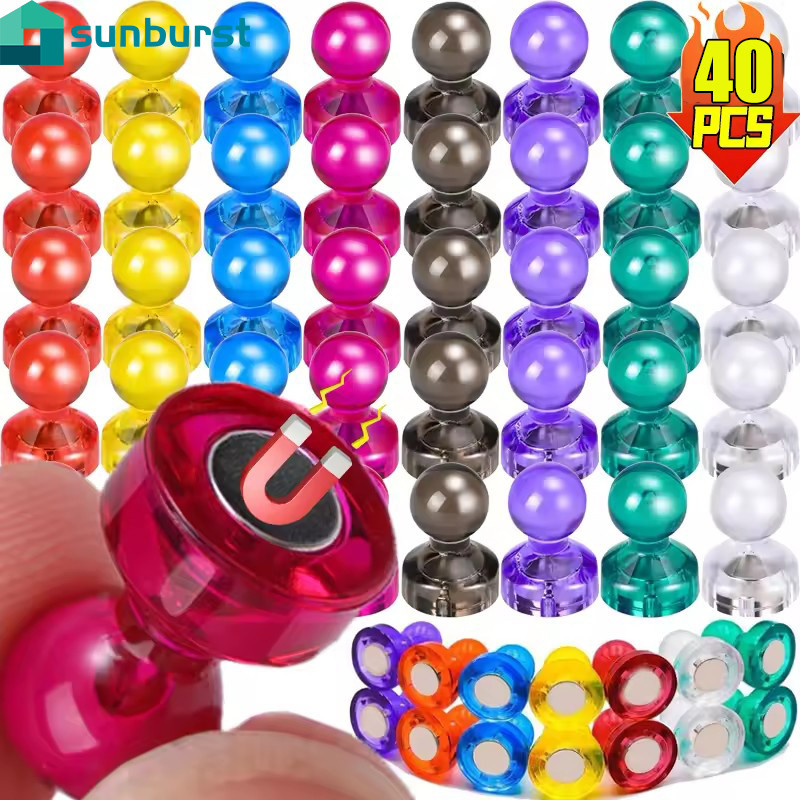 10/20/40Pcs Colorful Magnetic Pushpins - for Fridge, Whiteboard ...