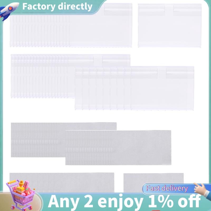 LU-50Pcs Clear Plastic Label Holder Price Tag, Shelf Label Clip ...