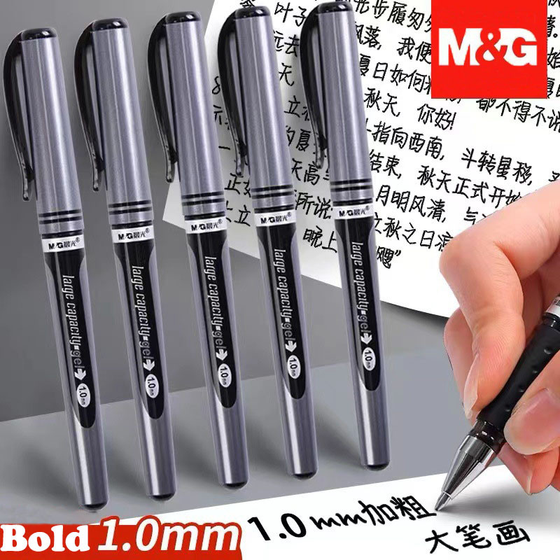 Gel Pen 1.0mm Signature Pen Large-capacity Bold Student Office ...