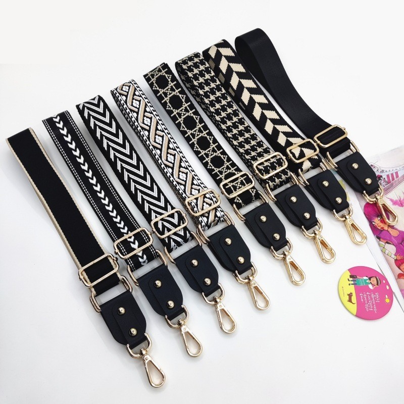 3.8cm Wide Bag Shoulder Strap Ethnic Style Rivets Wide Shoulder Strap ...