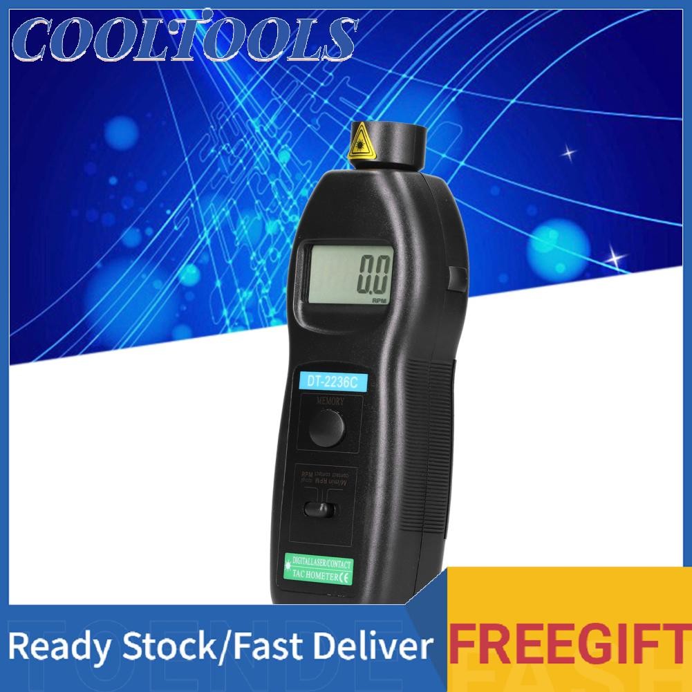 Cooltools Digital Photo Tachometer Measurement Contact Speed Tach Meter ...