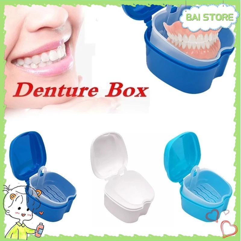 Portable Braces False Teeth Storage Box Denture Bath Box Case False ...