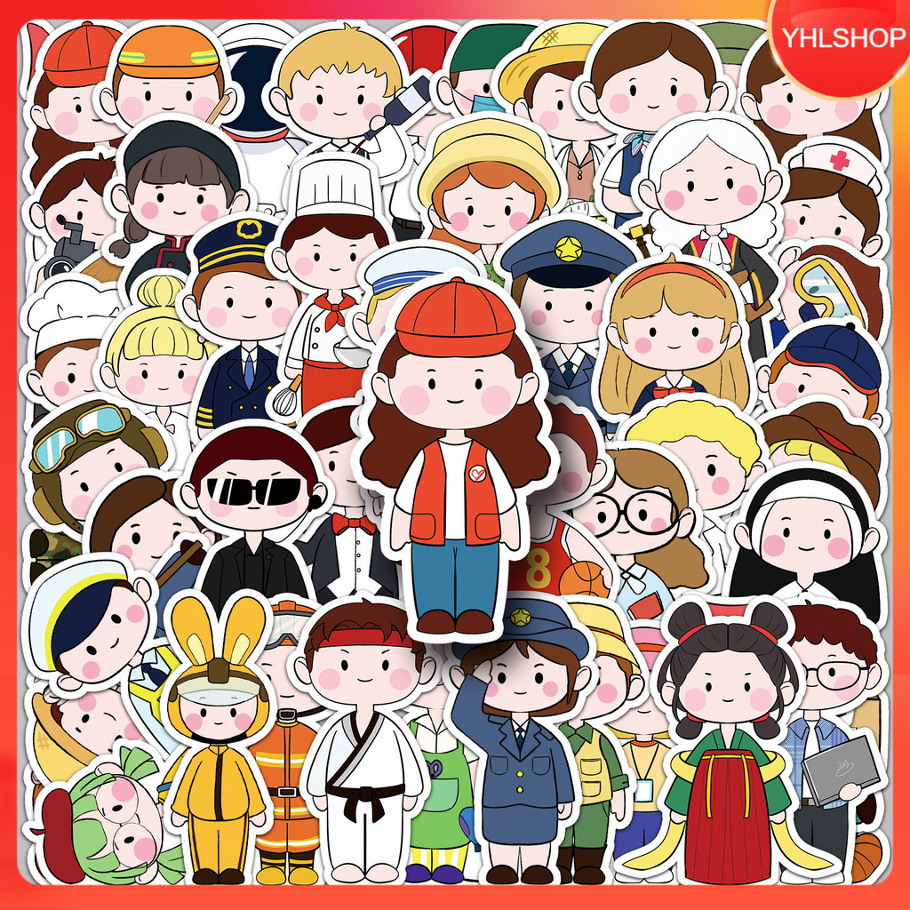 Shipped From Thailand 51 Types Of Dream Job Cartoon Sticker | Shopee ...